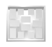 Orsina White Multi Photo Frame, Glass Front 12 Photos Display, Versatile Landscape, Portrait, & Square Photos Holder Orsina White