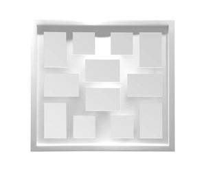 Orsina White Multi Photo Frame,glass Front 12 Photos Display,versatile Landscape, Portrait, & Square Photos Holder