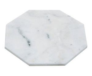 Orsina White Octagonal Marble Trivet, Heat-Proof Hot Plate, Geometric Stone Pot Stand, Smooth Surface Heat Pad
