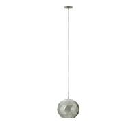 Orsina White Pendant Light, Geometric Metal Shade with Slotted Design, Durable Steel Hanging Lamp in Silver Orsina Silver