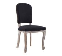Orsina White Winged Dining Chair With Silver Studs, Vintage-Style Cabriole Legged Accent Seat, Cream Upholstery Chair in Black Orsina Black
