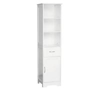 Premier Housewares Shelving Unit Wooden Storage Unit With 5 Compartments White Corner Shelves For Living Room Durable Storage Rack Books Corner Wall