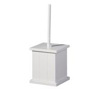 Orsina White Wooden Toilet Brush Holder, Sturdy Loo Brush & Holder Set, Durable Pine Wood, Bathroom Cleaning Accessory Orsina White