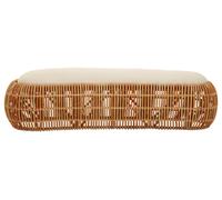 Orsina Wide Rattan Bean Bench, Rattan Bean Stool for Home, Outdoor, Lounge, Living Room, Unique Curved Rattan Stool in Brown Orsina Brown