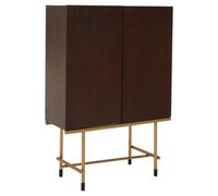 Orsina Wine Cabinet With Ample Storage,durable Build Display Unit,wooden Cabinet With Brushed Brass Finish Legs