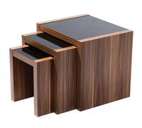Premier Housewares Interiors By Premier Wooden Nest Of 3 Tables, High Gloss Black Finish Nesting Table, Long Lasting Console Tables For Living Room