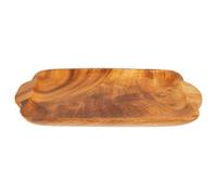 Orsina Wooden Serving Platter With Handles, Natural Grain Dinner Platter, Table Platter, Rectangular Dining Tray