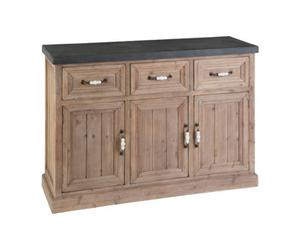 Orsina Wooden Sideboard, Mid Century Modern Sideboard, Solid Wood Sideboard, Three Drawer And Three Door Sideboard