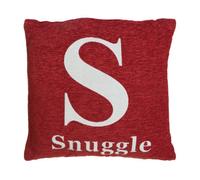 Words 'Snuggle' Red Cushion - Red