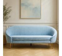 Orsina Yasmeen 3 Seat Aqua Blue Velvet Sofa Orsina Blue