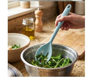 Orsina Yellow Silicone Slotted Spoon, Heat Resistant Cooking Spoon to Drain Oil & Liquids, Non-Scratch Kitchen Spoon in Grey Orsina Grey