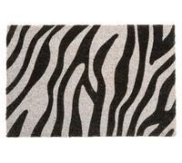 Orsina Zebra Print Coir Doormat in Black | Size: 100 cm diameter Orsina Black 100 cm diameter