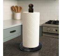 Interiors by PH Interiors by Premier Ziarat Black and Gold Marble Kitchen Roll Holder, Scratch-less, Black