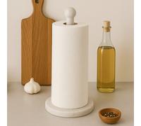Ziarat White Marble Kitchen Roll Holder, Scratch-less Kitchen Holder, Easy to Use Roll Holder