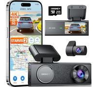 ORSKEY 4K Dash Cam Front and Rear, STARVIS 2 Sensor, 64GB SD Card Included,4K 2160P/FHD Car Dash Cam,Dash Camera for Cars with 5GHz Wi-Fi GPS, 2.45" IPS, WDR Night Vision, 24H Parking Mode