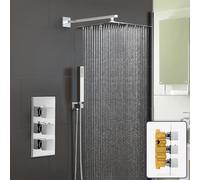 Orta Square Concealed Thermostatic Mixer Valve Hand Held 300mm Shower Head Set