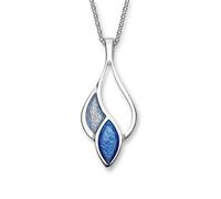 ORTAK 925 Sterling Silver Handmade Pendant Necklace Hot Glass Hand Enamel In Sirocco Or Midnight Sapphire Colourways Scottish Fine Jewellery Made In Scotland (Midnight Sapphire And Arctic)