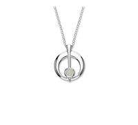ORTAK 925 Sterling Silver Handmade Pendant Necklace Synthetic Opal Gemstone Zodiac Libra October Birthstone Scottish Fine Jewellery Made in Orkney, Scotland