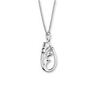 ORTAK 925 Sterling Silver Scottish Thistle Handmade Necklace Pendant Oval, Infinity and Teardrop Style in Floral, Victorian and Flower Fine Jewellery of Scotland