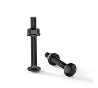 ORTAVA Carriage Bolts M5×40 Stainless Steel A2 V2A DIN 603 (Pack of 20) with Hex Flange Nut, Carbon Steel, Round-Head Screws (Black)