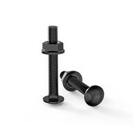 ORTAVA Carriage Bolts M6 × 40 Stainless Steel A2 V2A DIN 603 (Pack of 20) with Hex Flange Nut, Carbon Steel, Round-Head Screws (Black)