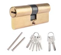 ORTAVA Hengsong Lock Cylinder 35/35 Metallic Copper, 70 mm Door Lock with 8 Keys, Two Screws, Can Be Combined with All Types of Doors, OR70