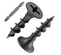 ORTAVA Pack of 200 Drywall Screws 3.9 x 20 mm, Drywall Screws Coarse Thread and Phillips Phosphated with Screwdriver Bit, Plasterboard Screw, Wood Screws (Black)