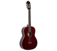 Ortega Guitars 4/4 Classical Guitar - Slim Neck - Family Series Pro - Including Gig Bag - Solid Canadian Red Cedar, Mahogany, Red (R131SN-WR)