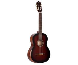 Ortega Guitars 4/4 Classical Guitar - With Armrest - Student Series Pro - Solid Engelmann Spruce, Catalpa, Multicoloured (R55DLX-BFT)