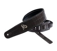 Ortega Guitars Adjustable Guitar Strap - Acoustic Guitar / Bass, Electric Guitar / Bass - Custom Series - Genuine Leather, Dark Brown Croco (OSCU-1)