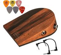 Ortega Guitars ANNAlogX-SE Analog Percussion Stomp Box, Striped Ebony - Bundle with 2 Patch Cables and 6 Dunlop Picks