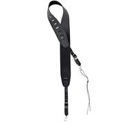 Ortega Guitars Banjo Strap Adjustable - for Banjos - with Neck Loop and 2 Carabiners - Genuine Leather / Suede Leather, Black (OBJS-BK)