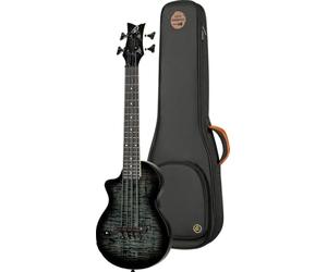 Ortega Guitars Bass Ukulele Left-Handed - Electro-Acoustic, Solid Body - Neo Series - Including Gig Bag - Flamed Maple/Okoume, Black/Grey (NEO-BS-TGB-L)