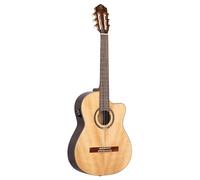 Ortega Guitars Classical Guitar Electro-Acoustic - 4/4, Medium Neck - Performer Series - Including Gig Bag - Solid Sitka Spruce / Walnut, Gloss Natural (RCE158MN)