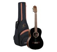 Ortega Guitars Classical Guitar Electro-Acoustic - 4/4, Slim Neck - Performer Series - Including Gig Bag - Solid Sitka Spruce / Mahogany, Gloss Black (RE238SN-BKT)
