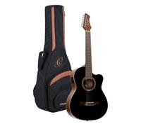 Ortega Guitars Classical Guitar Electro-Acoustic - 4/4, Slim Neck - Performer Series - Including Gig Bag - Solid Sitka Spruce / Mahogany, Gloss Black (RCE238SN-BKT)