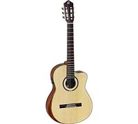Ortega Guitars Classical Guitar Electro-Acoustic - Slim Neck - The Private Room Series - Including Gig Bag - Solid Spruce / Ebony, Natural (STRIPEDSU.C/E)