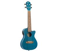 Ortega Guitars Concert Ukulele Electro-Acoustic - Earth Series - with Cutaway - Okoume, Dark Blue (RUOCEAN-CE)