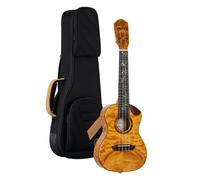 Ortega Guitars Concert Ukulele Electro-Acoustic - Elite Series - Including Gigbag - Quilted Maple, Natural (RUET-QMA)