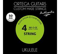 Ortega Guitars Custom Made Strings - Authentic - Soprano Ukulele - Black Nylon (UKABK-SO)