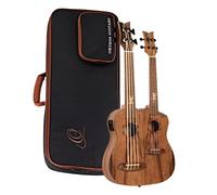 Ortega Guitars Double Neck Ukulele Electro-Acoustic - Tenor, Ukebass - Custom Built Series - Including Gigbag - Paldao, Natural (HYDRA-BSTE)