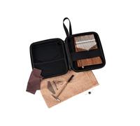 Ortega Guitars Kalimba C-Major Electroacoustic - Percussion Series - Thumb Piano with 17 Keys - With Pickup - Including Accessories - Acacia, Natural (OKB1E)