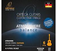 Ortega Guitars Nylon Guitar Strings - Set for 4/4 Guitar, Medium - Atmosphere Balance Series - Nylon/Silver-Plated Copper (ATB44NM)