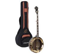 Ortega Guitars OBJ850-MA 5-String Banjo with Flamed Maple Resonator, 3-Ply Solid Maple Rim, Elaborate Carving