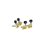 ORTEGA GUITARS OTMUKDC-GO Ukulele Tuning Machine Heads Set Die-Cast Black Buttons Gold