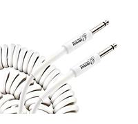 Ortega Guitars Retro Series Cable - Instrument Cable - Length 9 m - Straight and Straight - Coiled Cable - Plastic, White (ORCCIS-30WH)