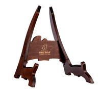 Ortega Guitars Wood Guitar Stand - for Acoustic and Electric Guitar, Acoustic and Electric Bass - Birch, Dark Brown (OWGS-1)