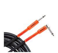 Ortega Guitars Economy Series Cable - Instrument Cable - Length 1.5 m - Angle and Straight - Nylon, Black and Orange (OECI-5)
