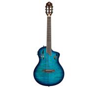 Ortega TourPlayer DeLuxe Nylon Guitar Flamed Maple Blue, With Bag