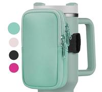 ORTHANC Water Bottle Pouch For Stanley Quencher Adventure 40oz & 30oz - Stanley Cup Accessories - Tumbler Pouch - Stanley IceFlow 20oz 30oz - Gym Tumbler Accessories for Women (GREEN)
